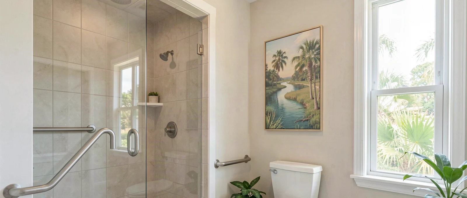 Accessible walk-in shower in a Tucson home in Tucson, AZ